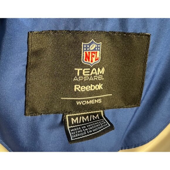 Reebok Colts Womens M Blue Puffer Jacket W/ Faux Fur Hood Convertible To Vest - Picture 4 of 15